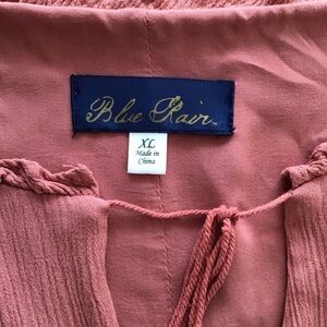 Blue Rain Dusty Rose Tie-Neck Blouse